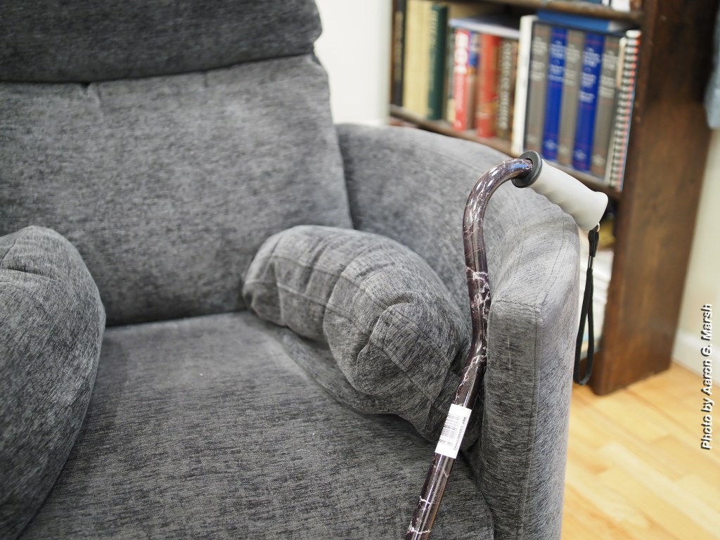 Cane and rocking chair